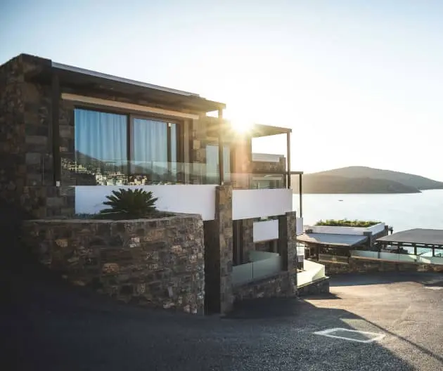 real estate property with sun on water